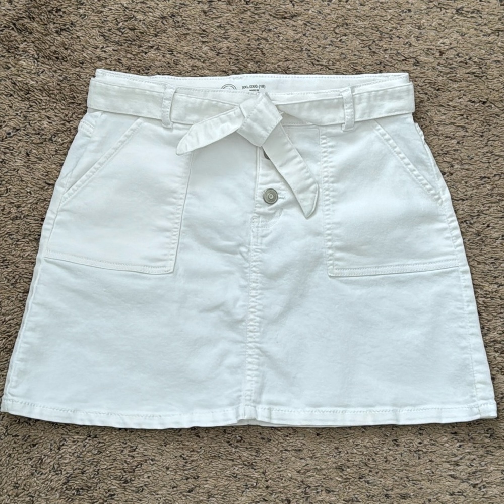 Wonder Nation Girl Junior White Stretchy Mini Skirt Size XXL (18)